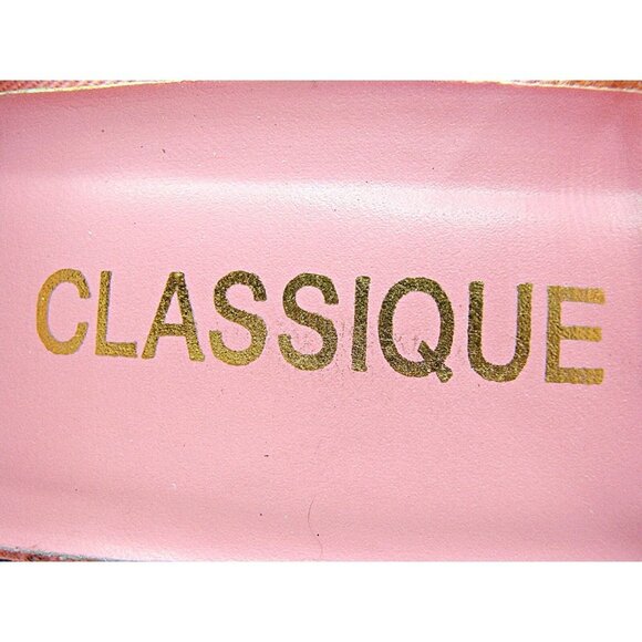 Vintage Classique Pink Square Toe Woven Laced Block Heel Sandals Womens Size 8M - Picture 8 of 12